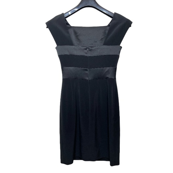 TAHARI Women’s Black Sleeveless Square Neck Above The Knee Dinner Party Dress 4 - Picture 3 of 7